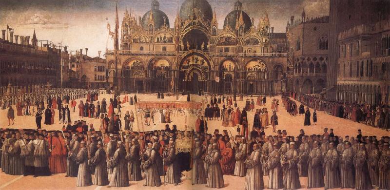 Gentile Bellini Procession in St Mark's Square oil painting picture